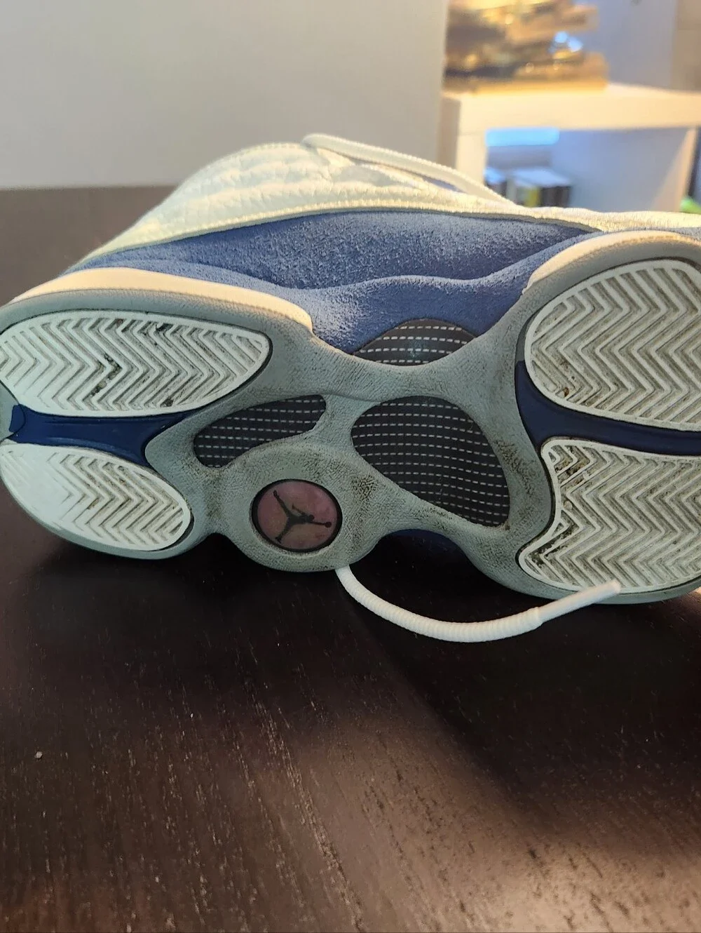 Jordan 13 Retro, French White, Blue & Gray Basketball Sneakers. Excellent Cond